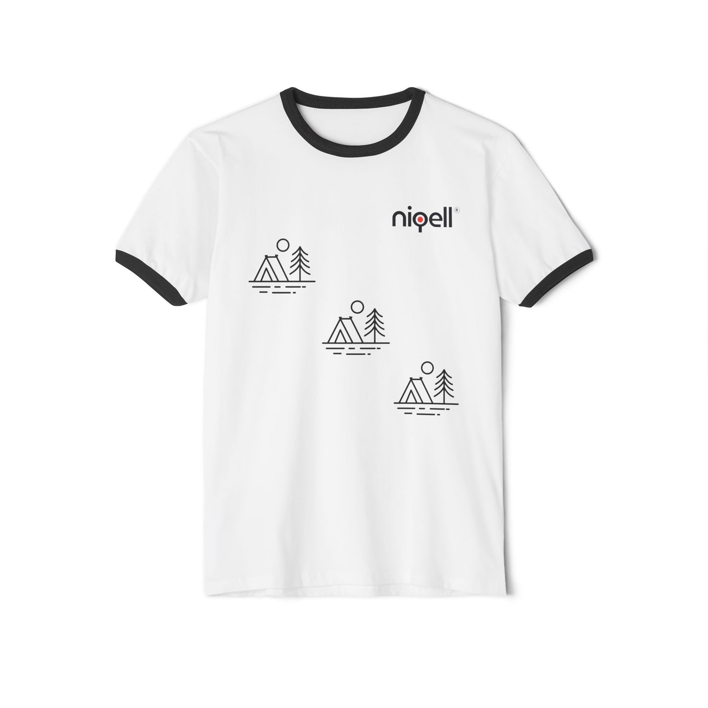 Niqell -Camping- Unisex Cotton Ringer T-Shirt